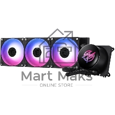 Система жидкостного охлаждения MSI MPG CORELIQUID P13 360 (300W, 360мм, LED, Black, ARGB/ Fans: 3x120мм, 64.89CFM, 2050RPM/ Pump 20dBA, 3400RPM, Rad thickness 27мм/ S: 1851, 1700, AM5, AM4)