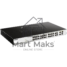 Коммутатор D-Link DGS-1210-28P/FL2A, 24×1 Гбит/с + 4×1 Гбит/с Combo, настраиваемый