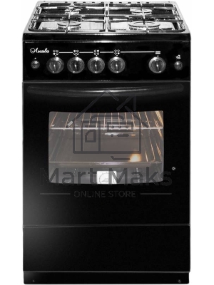 Плита газовая Лысьва ГП 400 М2С -2у черный, конфорок 4 шт, духовка 57 л, 50 см x 84 см x 60 см (без крышки)