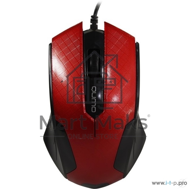 Мышь проводная Qumo Office M14 красный, 1000 dpi, USB, кнопки - 3