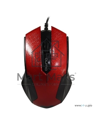 Мышь проводная Qumo Office M14 красный, 1000 dpi, USB, кнопки - 3