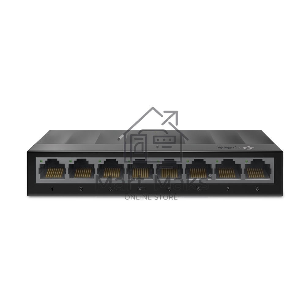 Коммутатор 8 ports Giga Unmanaged switch, 8 10/100/1000Mbps RJ-45 ports, plastic shell, desktop and wall mountable