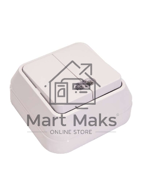 Выключатель 2-кл. ОП 10А IP20 с подсветкой белый Makel 45123