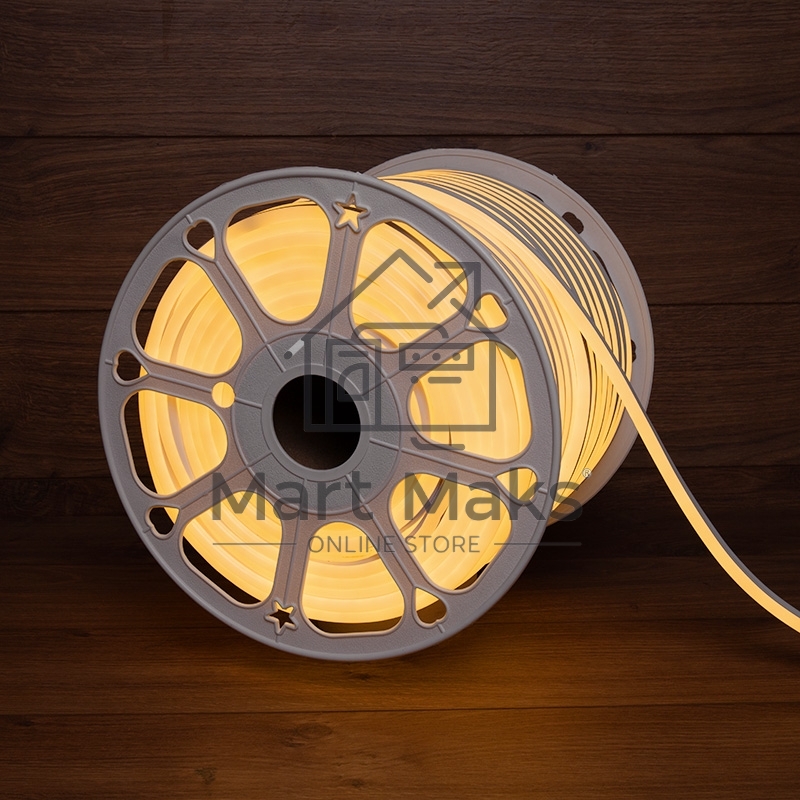 Гибкий неон LED SMD 8х16 мм, теплый белый, 120 LED/м, бухта 100 м