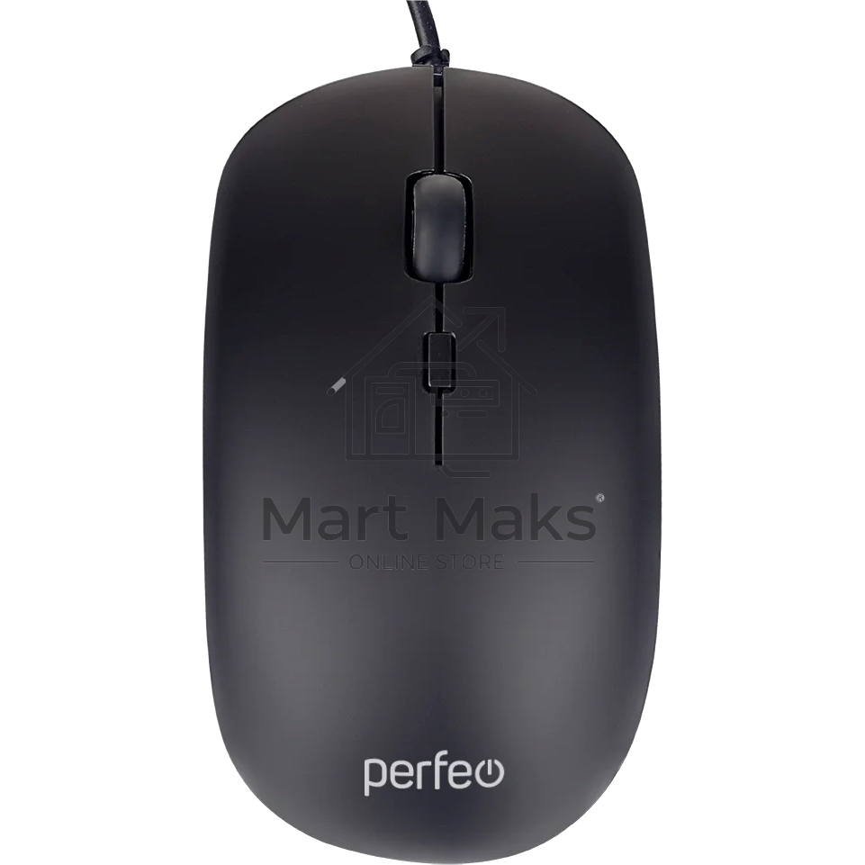 Мышь проводная Perfeo LUMP черный, 1600 dpi, USB, кнопки - 4