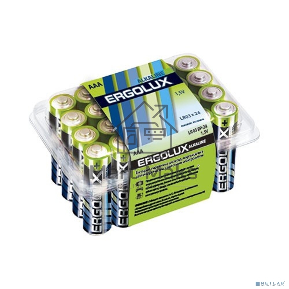 Элемент питания алкалиновый Ergolux LR03 Alkaline BP-24 (уп.24шт)