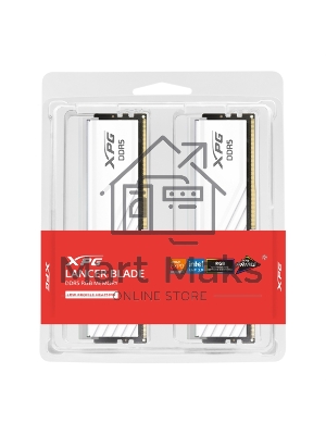 Оперативная память XPG Lancer Blade RGB, DDR5, 32Gb (2x16Gb), 6000MHz, CL34, DIMM, с радиаторами, RGB, белый