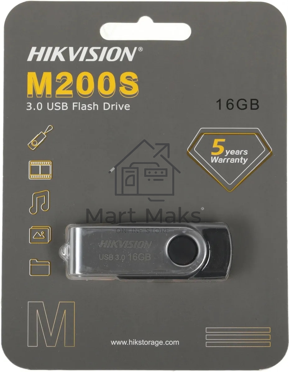Флешка USB R/W R/W 3.0 16GB Hikvision HS-USB-M200S/16G/U3