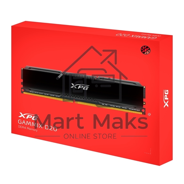 Оперативная память XPG Gammix D20, DDR4, 16GB (2x8GB), 3600MHz, CL18, DIMM, с радиаторами, черный