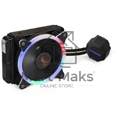 Комплект жидкостного охлаждения ExeGate BlackWater-120V3.PWM.RGb (RGb подсветка, LGA2066/2011/1366/1150/1151/1155/1156/1200/1700/1851/AM4/AM5/FM1/FM2/FM2+/AM2/AM2+/AM3/AM3+, TDP 150W, Fan 120мм 4pin PWM 600-1800RPM Hydro bearing, помпа 3pin 2700RPM, макс. шум 37db, с термопастой, на винтах, черный, Color Box)