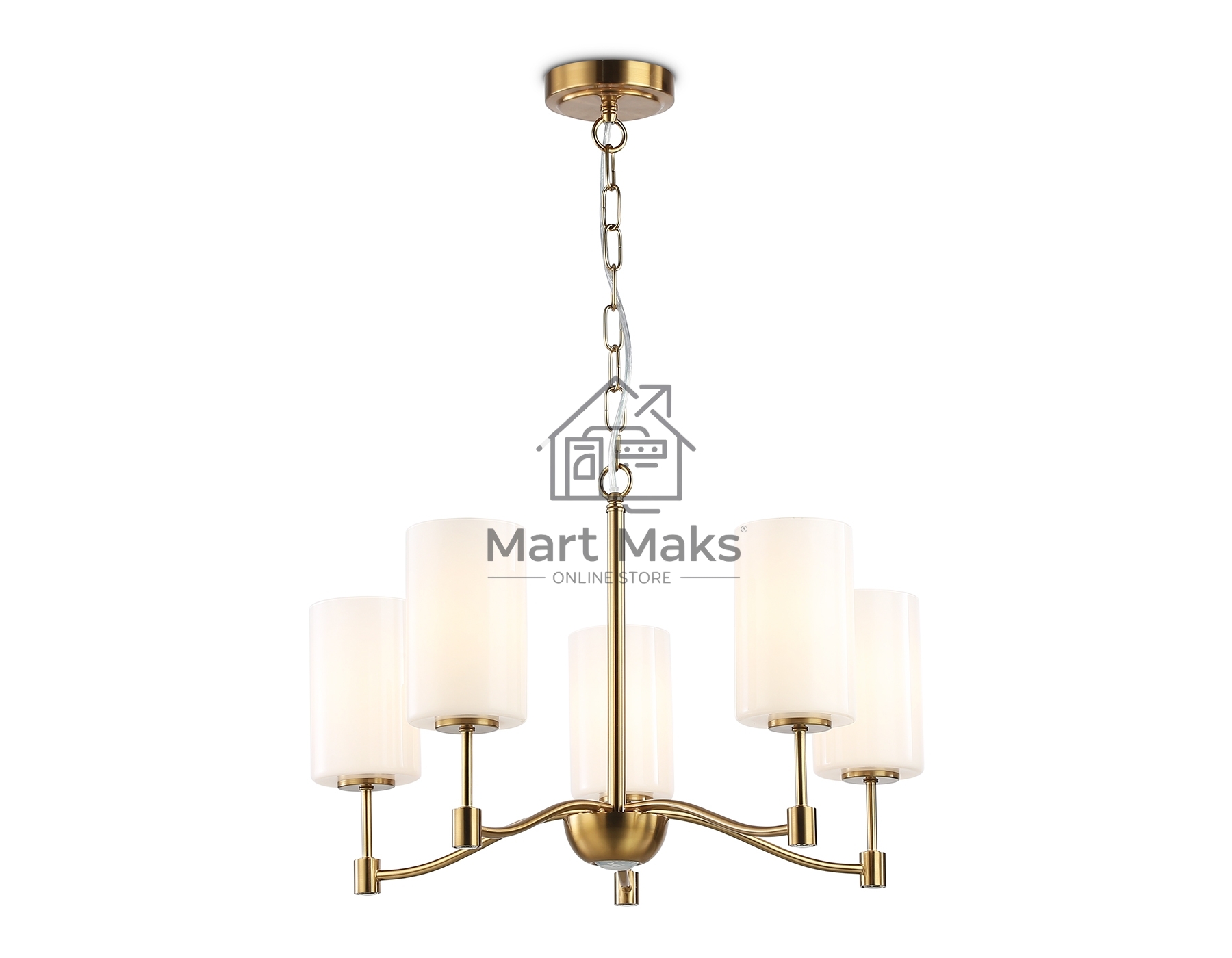 Люстра Ambrella light LH56051/5 BS/FR латунь/белый матовый E14*5 max 40W D590*950