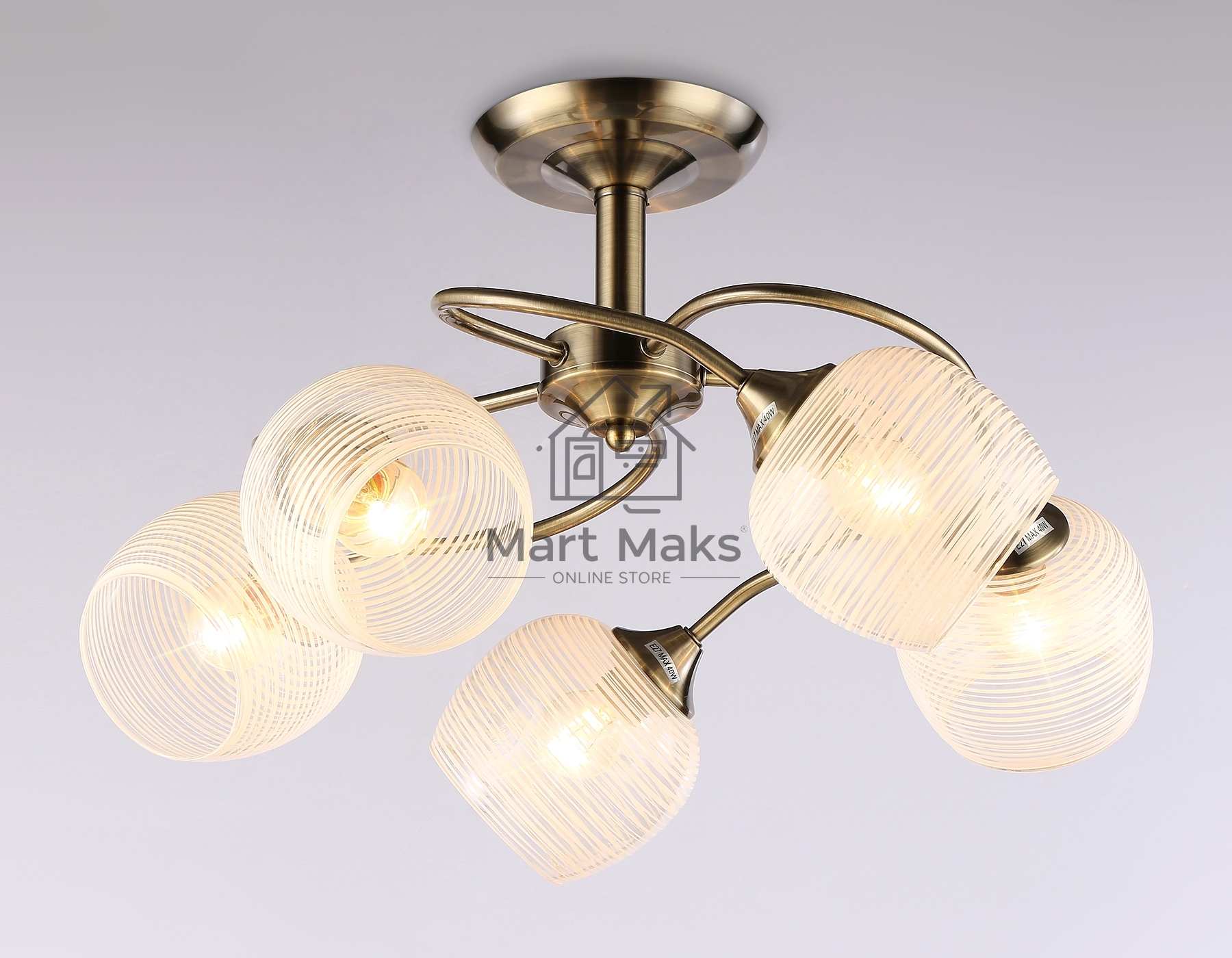 Светильник Ambrella light TR3199/5 SB/CL/FR бронза/прозрачный/белый матовый E27/5 max 40W D600*485