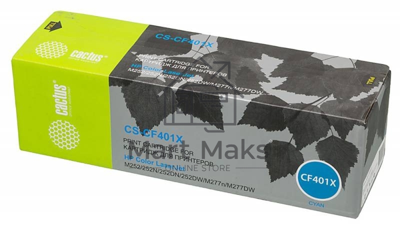 Картридж лазерный Cactus CS-CF401X голубой (2300 стр.) для HP CLJ M252/252N/252DN/252DW/M277n/M277DW
