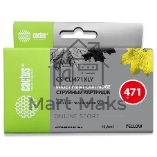 Картридж струйный Cactus CS-CLI471XLY желтый (10.8 мл) для Canon TS5040/MG5740/MG6840/MG7740 Картридж струйный Cactus CS-CLI471XLY желтый (10.8 мл) для Canon TS5040/MG5740/MG6840/MG7740