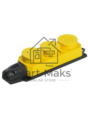 Розетка 3-м ОМЕГА РБ33-1-0м IP44 каучук жел. ИЭК PKR61-016-2-K05