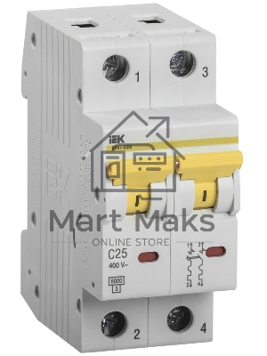 Выключатель автоматический однополюсный Iek MVA31-2-025-C ВА47-60M 2Р 25А 6кА С