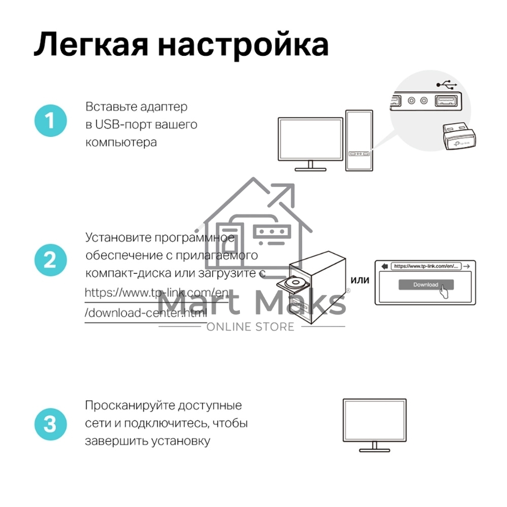 Ультракомпактный Wi-Fi USB-адаптер TP-Link Archer T3U Nano AC1300 с поддержкой MU-MIMO