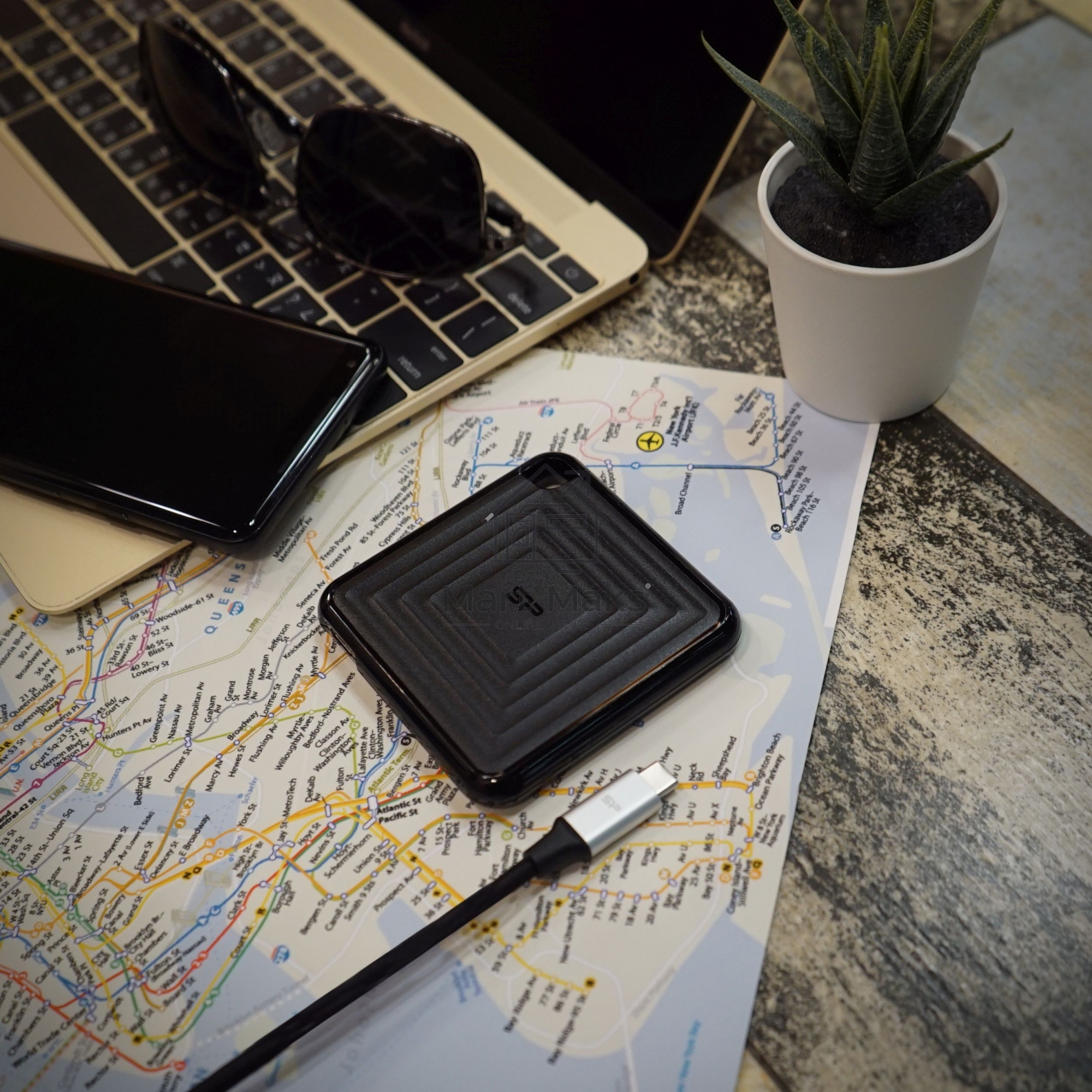 Внешний SSD 2TB Silicon Power PC60, External, USB 3.2 Type-C R/W - 540/500 MB/s черный