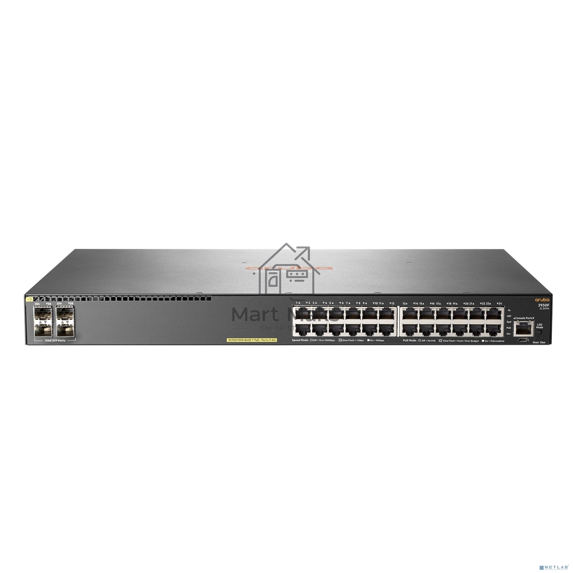 Коммутатор HP Aruba 2930F 24G PoE+ 4SFP Swch