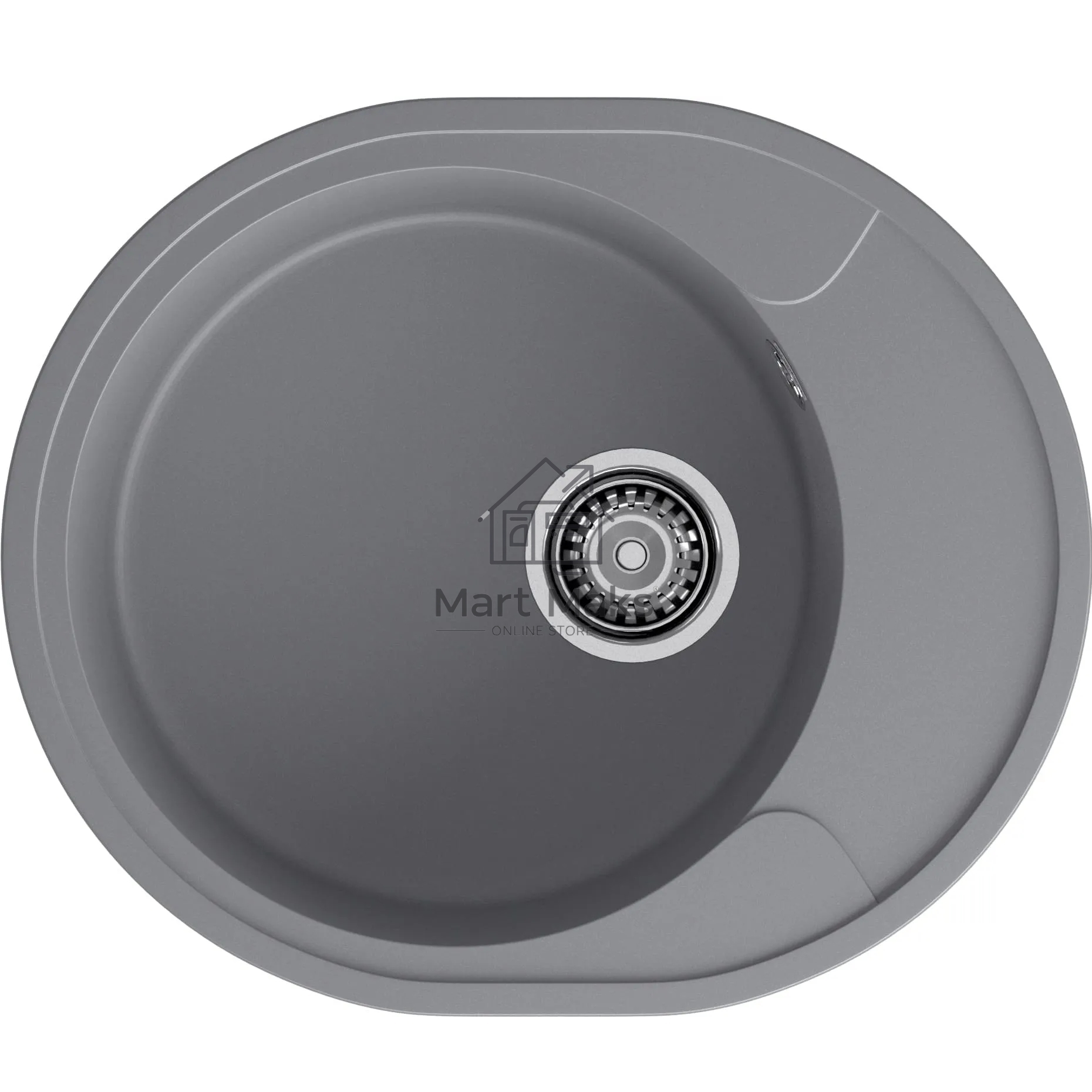 Мойка GRANFEST URBAN 857L 1-чаша+крыло 570*480мм, монтаж: врезной, материал: кварц, темно-серый