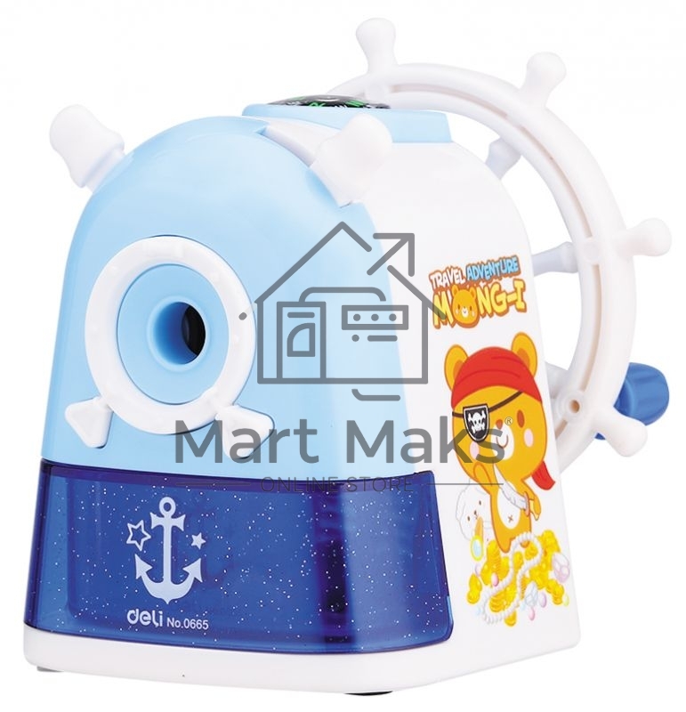 Точилка для карандашей механическая Deli Sailor E0665 1 отверстие пластик ассорти
