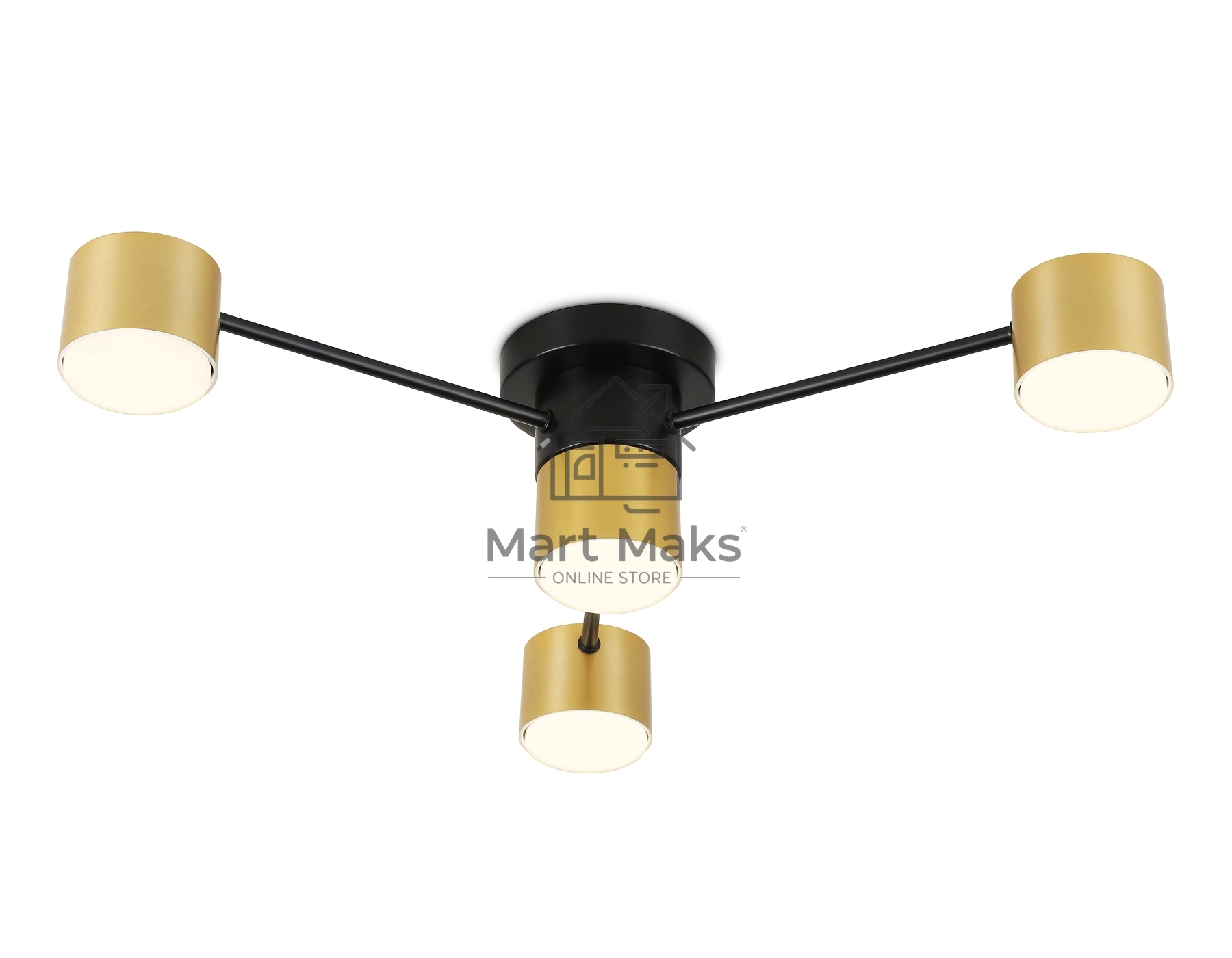 Потолочный светильник Ambrella light FL51722/4 BK/GD черный/золото GX53/4 max 12W 645*135