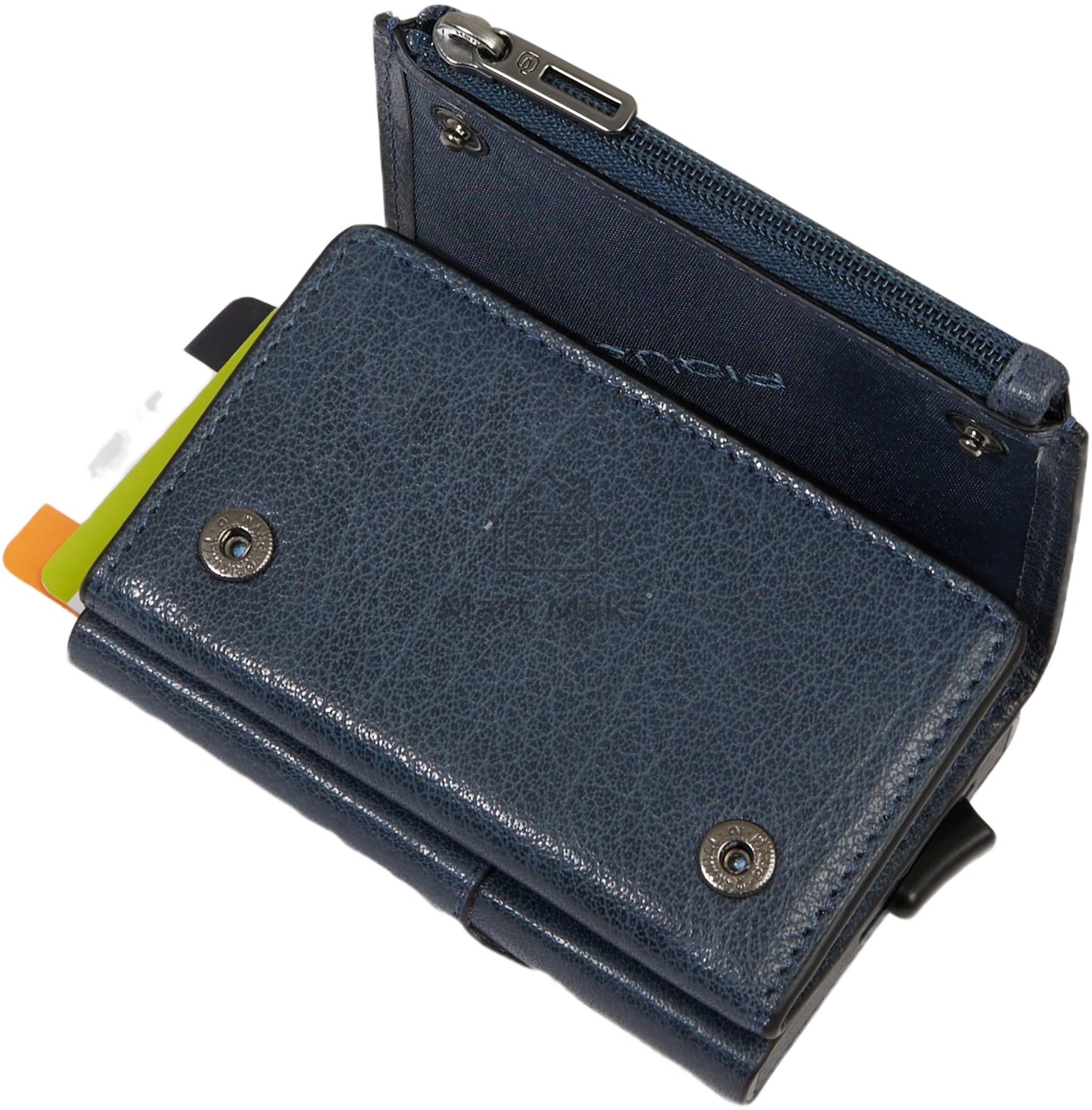 Чехол для кредитных карт Piquadro Solm PP5649S141R/AV серо-голубой натур.кожа/алюм.