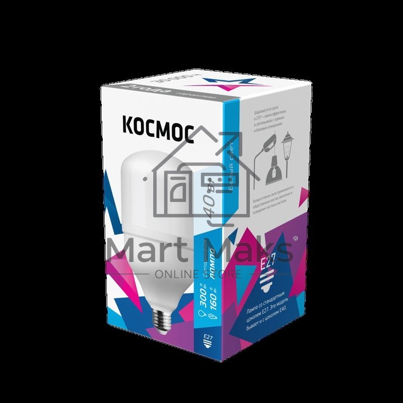Лампа светодиодная HВтLED 40Вт 220В E27 4500К Космос LksmHWLED40WE2745