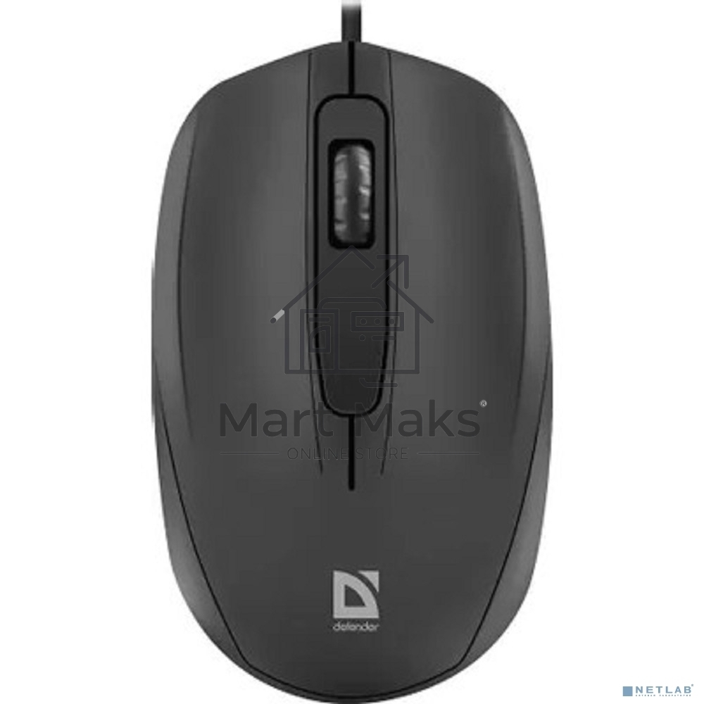 Мышь проводная Defender Alpha MB-507 черный, 1000 dpi, USB, кнопки - 3