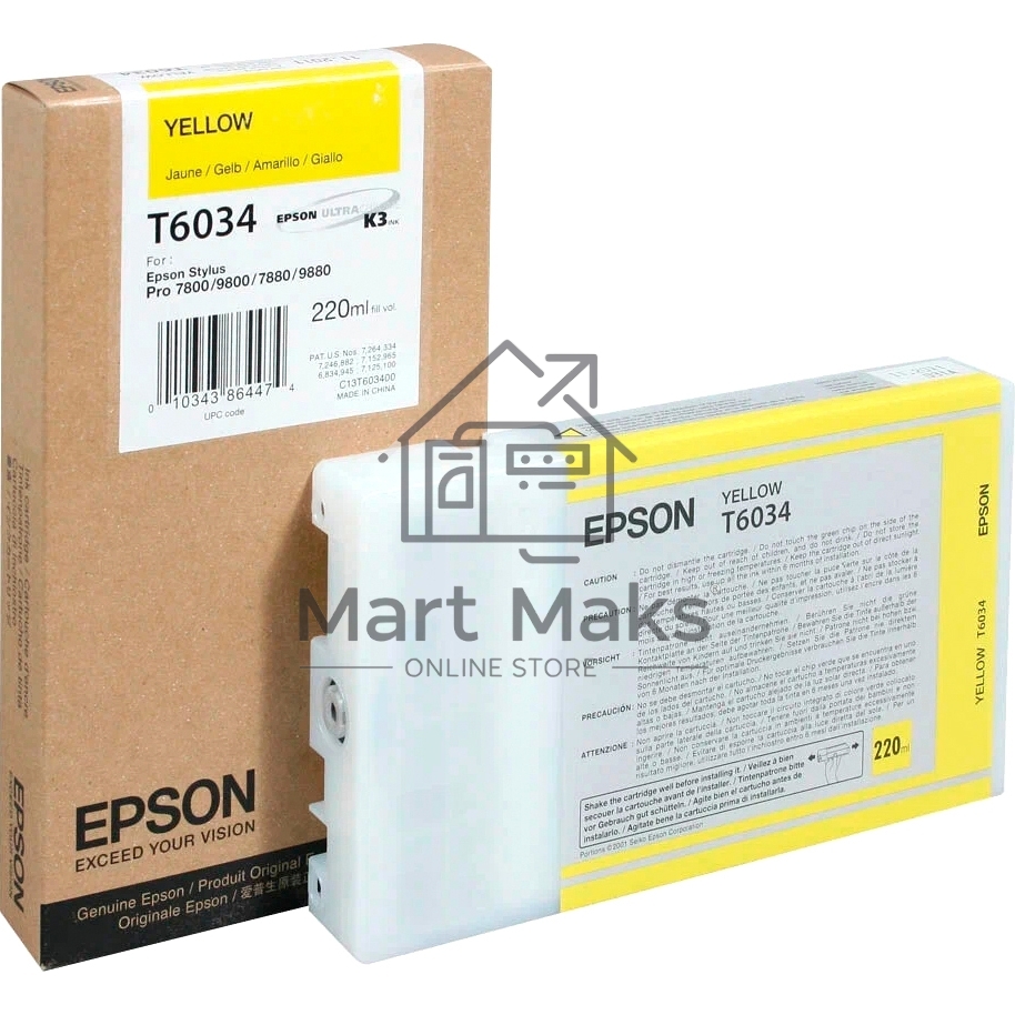 Картридж струйный Epson C13T603400 желтый для Epson St Pro 7880/9880 (220мл)