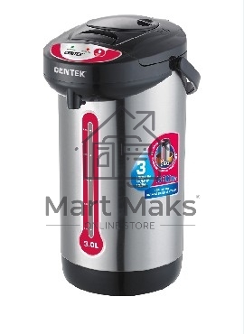 Термопот Centek CT-0080 черный, 3л, 600Вт, 3 способа подачи воды, корпус из нержавеющей стали
