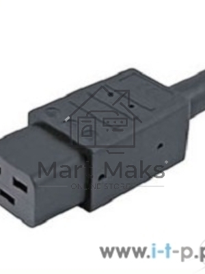 Разъемы для силового кабеля Hyperline CON-IEC320C19 Разъем IEC 60320 C19 220В 16A на кабель, контакты на винтах (плоские контакты внутри разъема), прямой