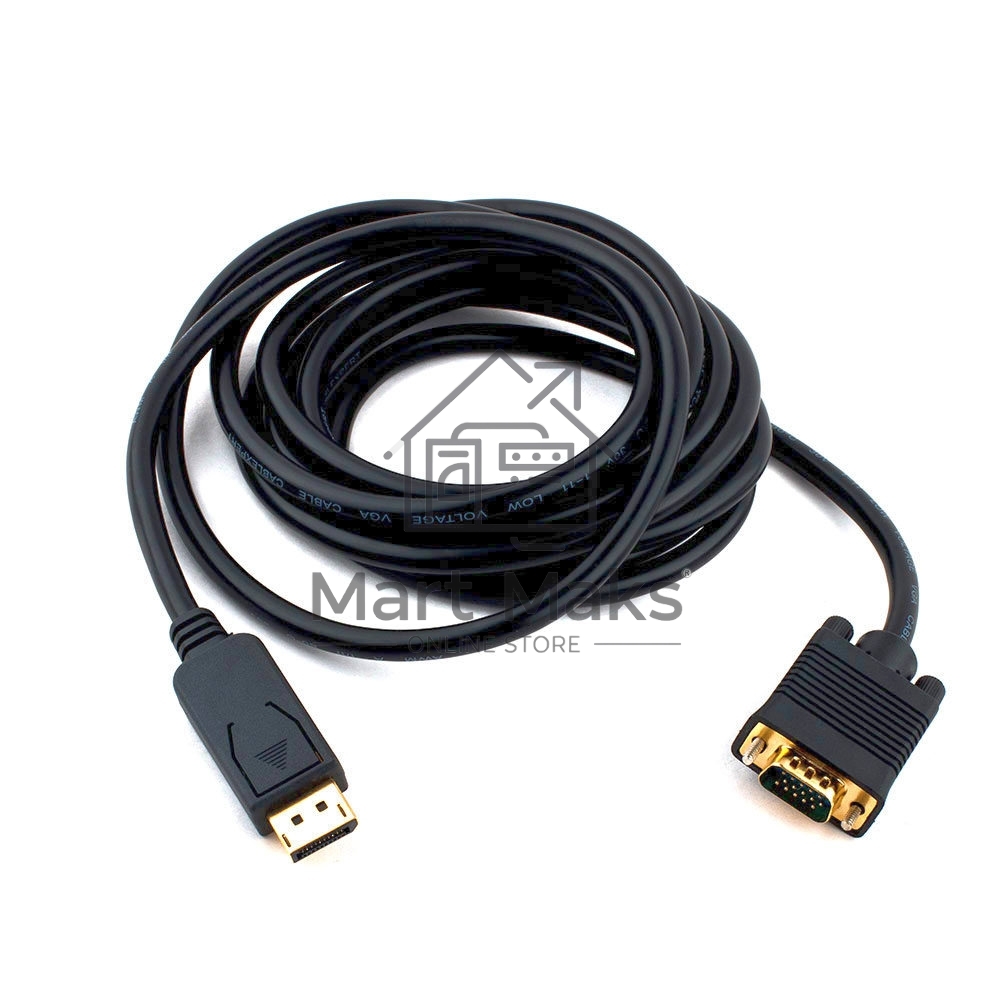 Кабель DisplayPort->VGA Cablexpert CCP-DPM-VGAM-10, 3м, 20M/15M, черный, экран, пакет