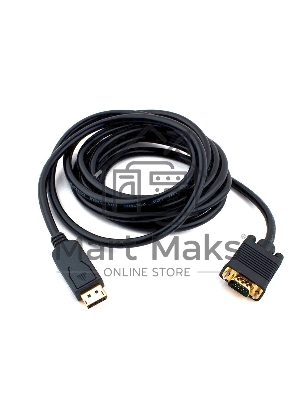 Кабель DisplayPort->VGA Cablexpert CCP-DPM-VGAM-10, 3м, 20M/15M, черный, экран, пакет