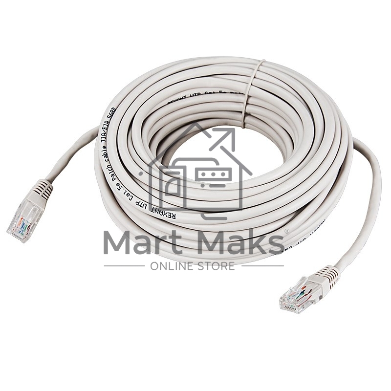 Пaтч-корд Rexant U/UTP, категория 5e, RJ45-RJ45, неэкранированный, PVC серый, 20м