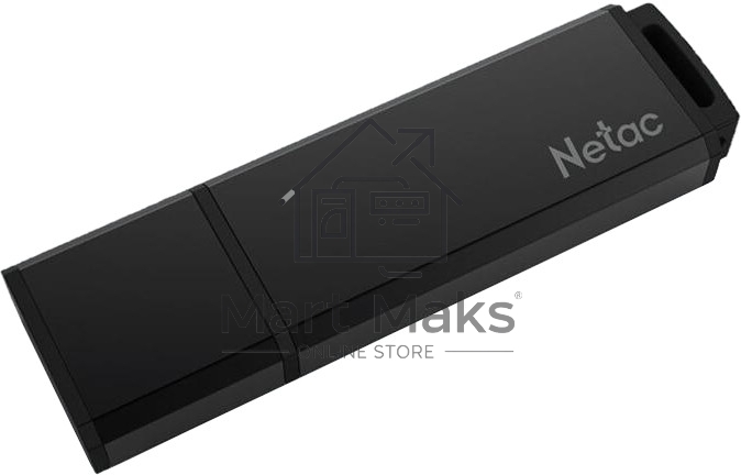 Флешка USB R/W R/W Netac U351 NT03U351N-064G-30BK, 64Gb, USB3.0, с колпачком, металлическая чёрная