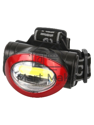 Фонарь налобный Camelion LED5382 черный/красный 3Вт лам.:светодиод. AAAx3 (13366)