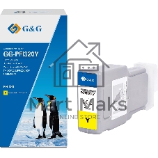 Картридж струйный G&G GG-PFI320Y (PFI-320Y) желтый (300 мл) для Canon imagePROGRAF TM-200/200MFP/205/300/300MFP/305