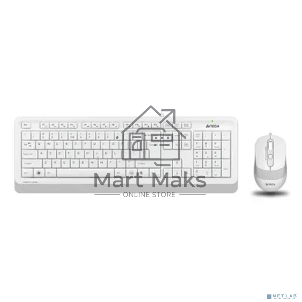 Клавиатура + мышь A4Tech Fstyler F1010 клав:белый/серый мышь:белый/серый USB Multimedia