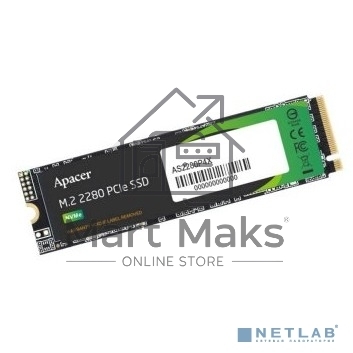 Накопитель SSD Apacer AS2280P4, 512Gb, M.2 2280, PCIe 3.0 x4, NVMe, R/W 2100/1500
