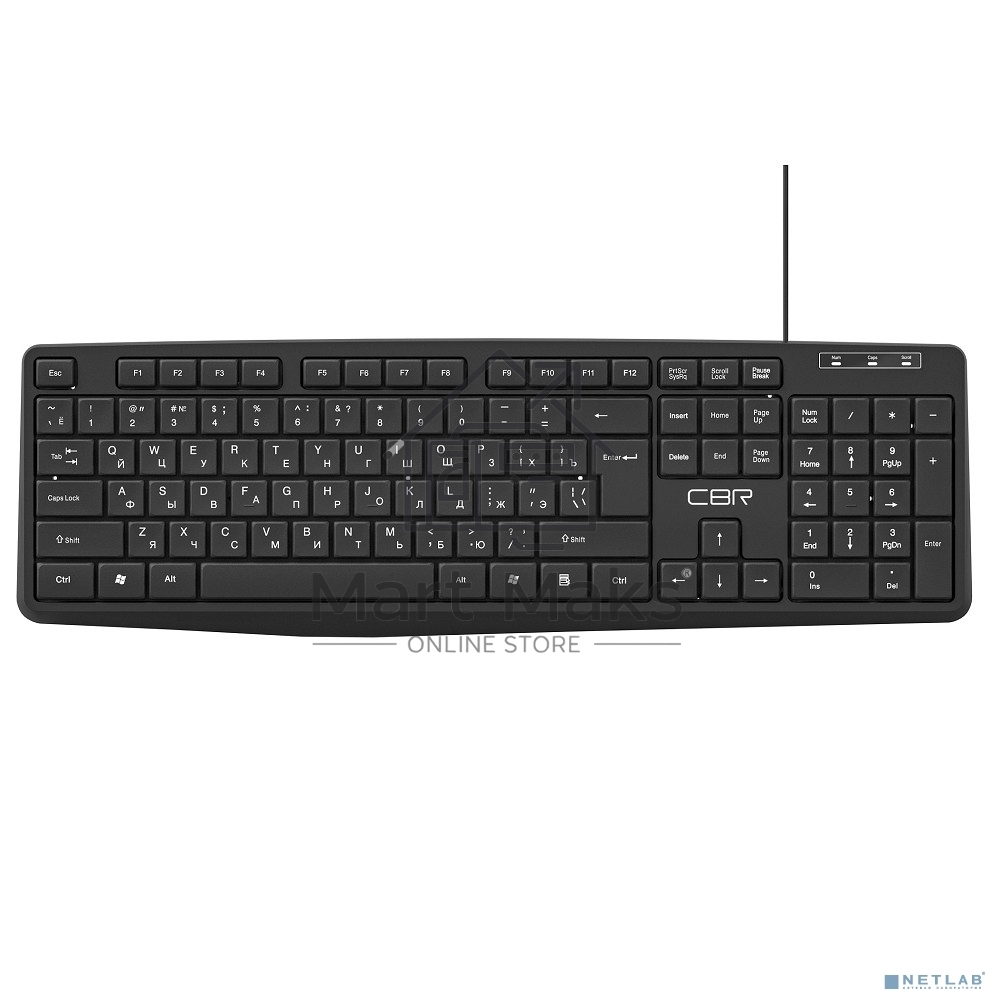 Клавиатура CBR KB 115 USB, 104 кл., офисн., 1,8 м, резиновые ножки