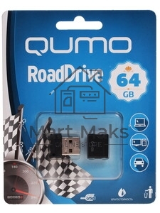 Флешка USB 2.0 QUMO 64Gb, NANO QM64GUD-NANO-B черный