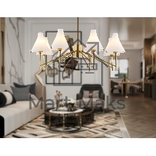 Люстра Ambrella light LH57135/8 BS/FR латунь/белый матовый E14/8 max 40W D800*650