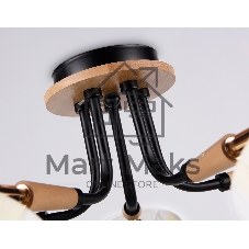 Светильник Ambrella light TR4733/5 BK/LWD черный/светлое дерево E27/5 max 40W D610*270