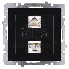 Nilson Механизм роз. 2-местн. компьютерная СУ, (RJ45 САТ6), ТУРАН-АЛЕГРА-ТОР, metallic, черный (24220447)