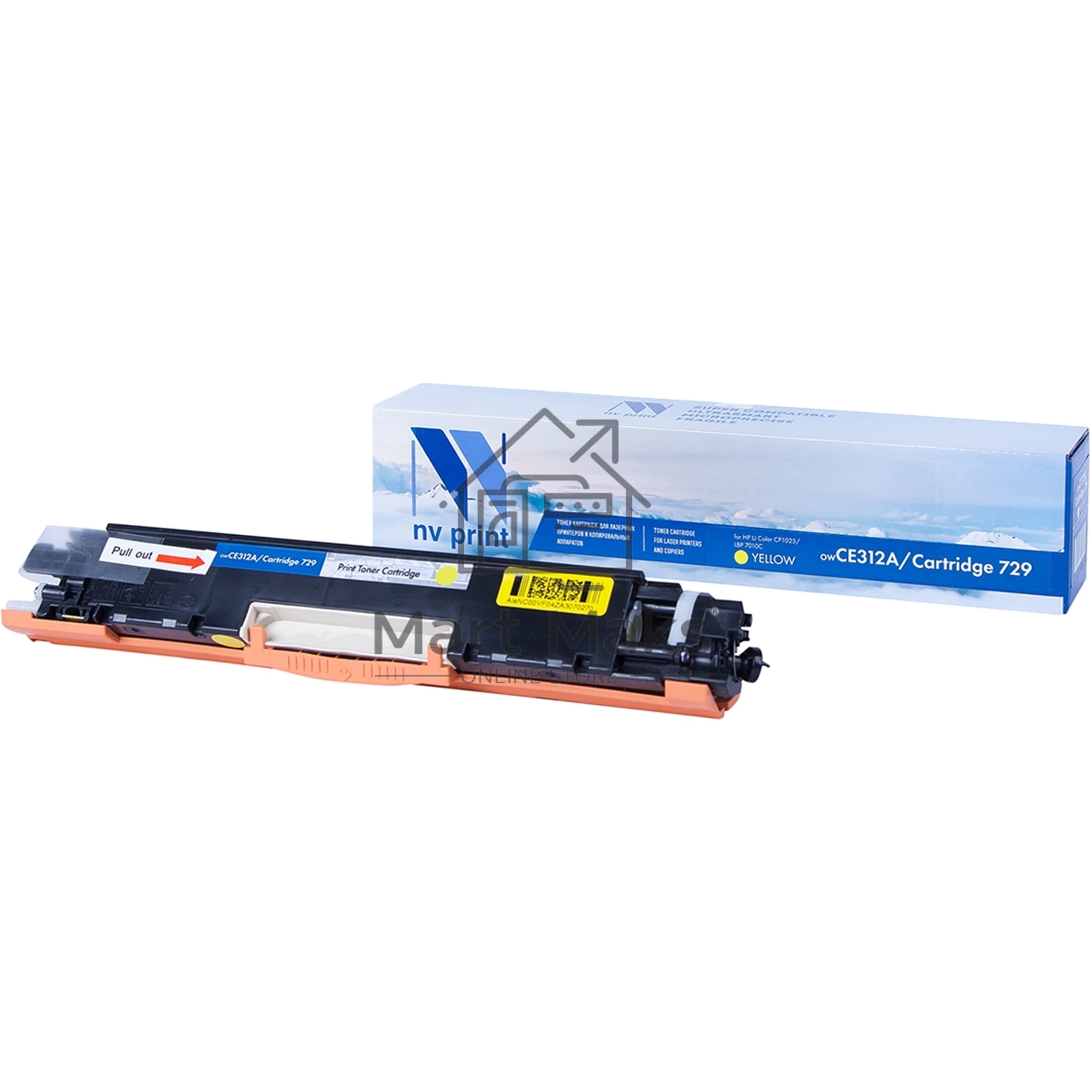 Картридж лазерный NVPrint совместимый HP CE312A/Canon 729 Yellow для LaserJet Color Pro 100 M175a/M175nw/CP1025/CP1025nw/Canon i-SENSYS LBP7010C/LBP7018С (1000k)