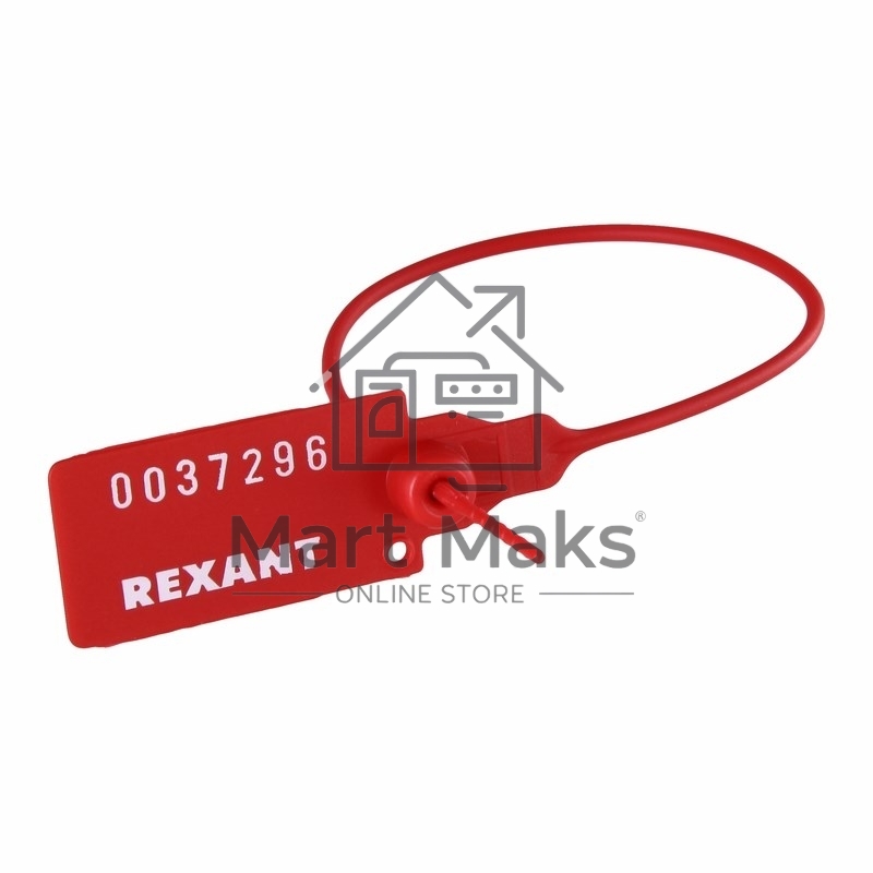 Пломба пластиковая номерная 220 мм красная Rexant