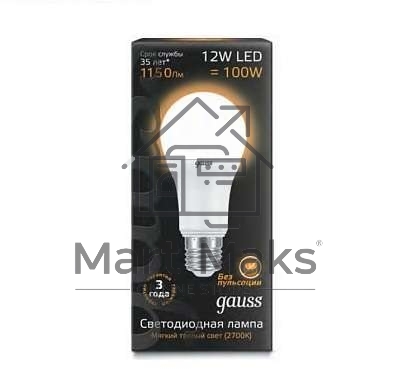 Лампа светодиодная GAUSS LD102502112LED A60 globe 12W E27 2700K