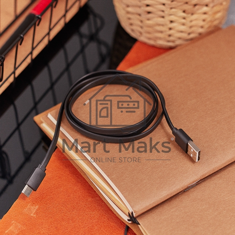 Кабель USB-Type-C/2,4A/PVC/flat/1m/Rexant