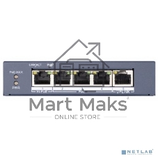 Коммутатор Hikvision DS-3E0505HP-E, 5×1 Гбит/с (4×PoE/Hi-PoE), неуправляемый